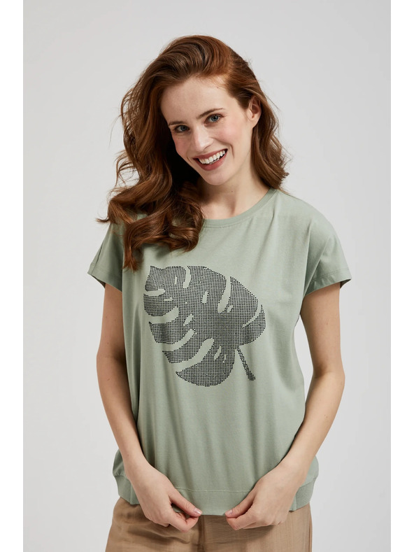 Moodo Olivna bluza s tiskom Moodo