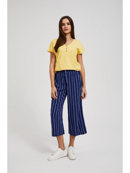 Moodo Rumena majica z gumbi na izrezu Moodo