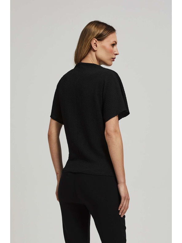 Moodo Elegantna črna bluza s širokimi rokavi Moodo