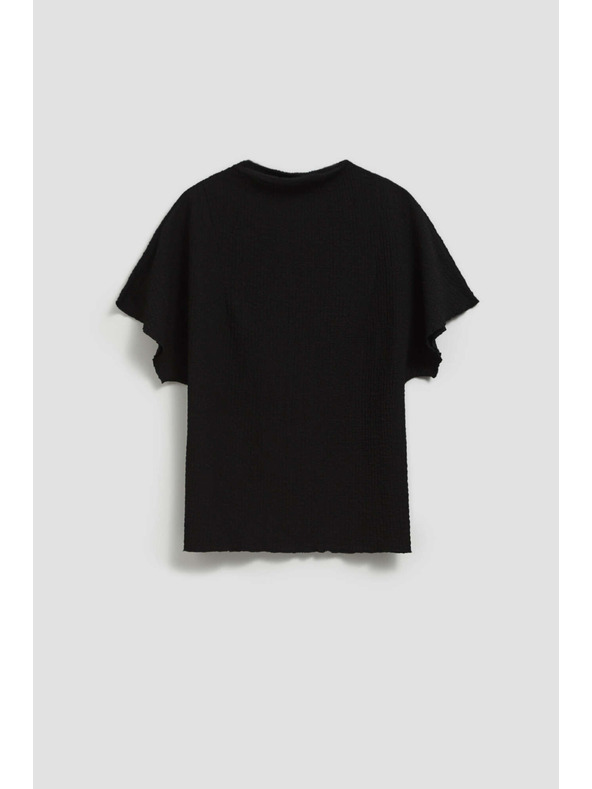 Moodo Elegantna črna bluza s širokimi rokavi Moodo