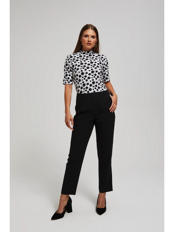 Moodo Vzorčasta bluza s polo ovratnikom bisernih tonov Moodo