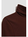 Moodo Rebrasta bluza z visokim ovratnikom rjava Moodo