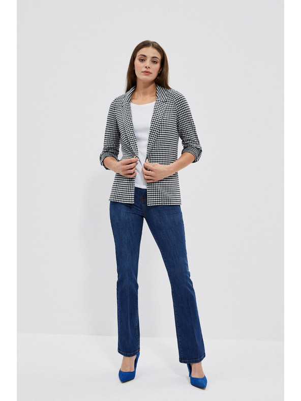 Moodo Črno-belo nežno karirasto suknjič Moodo