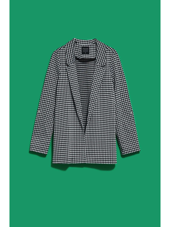 Moodo Črno-belo nežno karirasto suknjič Moodo