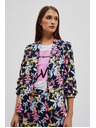 Moodo Enostranski blazer z rastlinskim tiskom Moodo