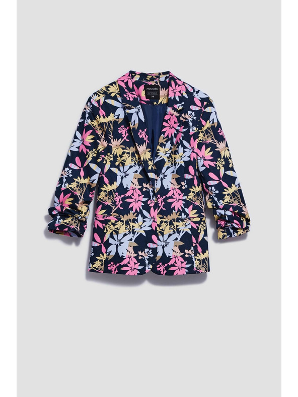 Moodo Enostranski blazer z rastlinskim tiskom Moodo