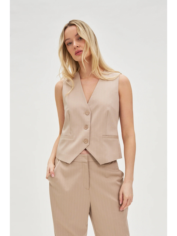 Moodo Telovnik v črtah bež Moodo