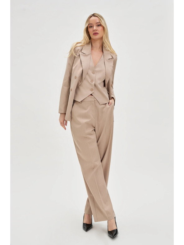 Moodo Telovnik v črtah bež Moodo