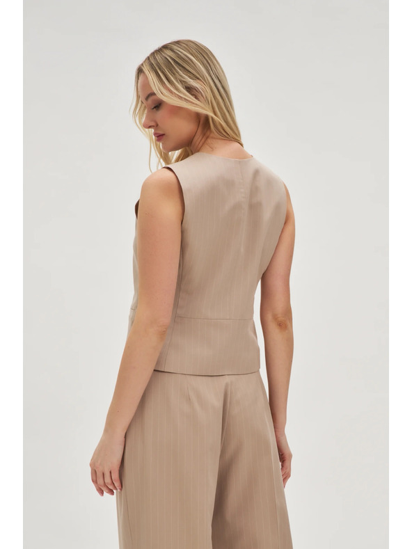 Moodo Telovnik v črtah bež Moodo