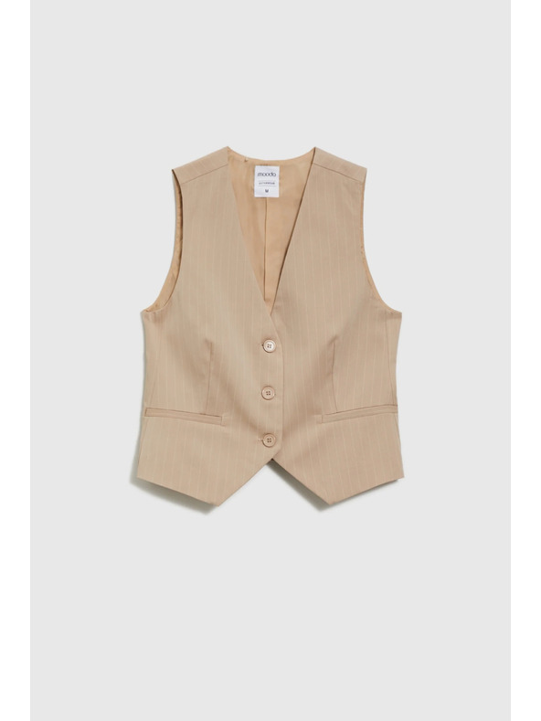 Moodo Telovnik v črtah bež Moodo