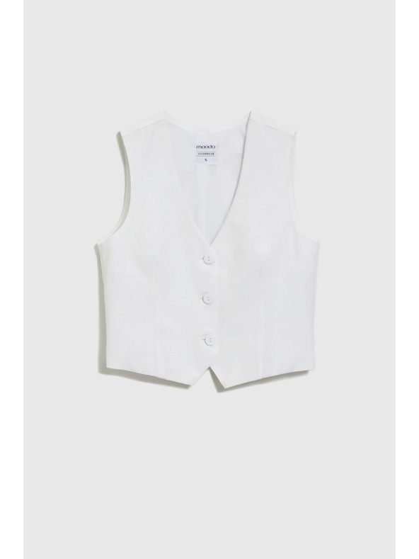 Moodo Telovnik z dodatkom lanu bel Moodo