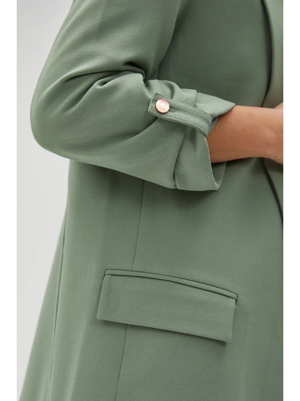 Moodo Suknjič z zavihrtanimi rokavi olivno zelen Moodo