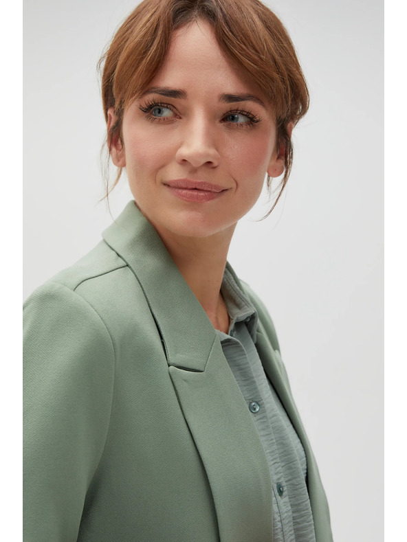 Moodo Suknjič z zavihrtanimi rokavi olivno zelen Moodo