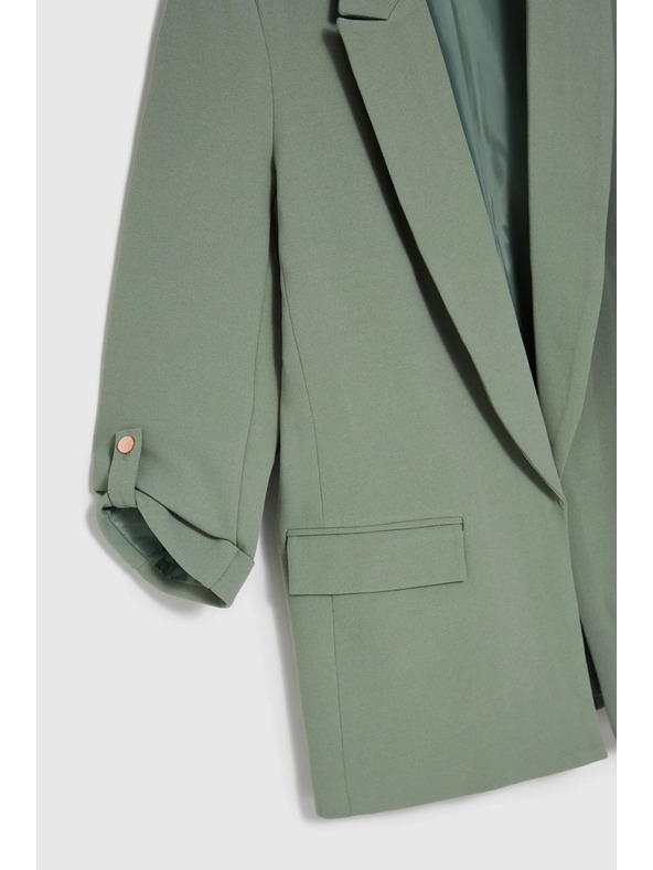 Moodo Suknjič z zavihrtanimi rokavi olivno zelen Moodo