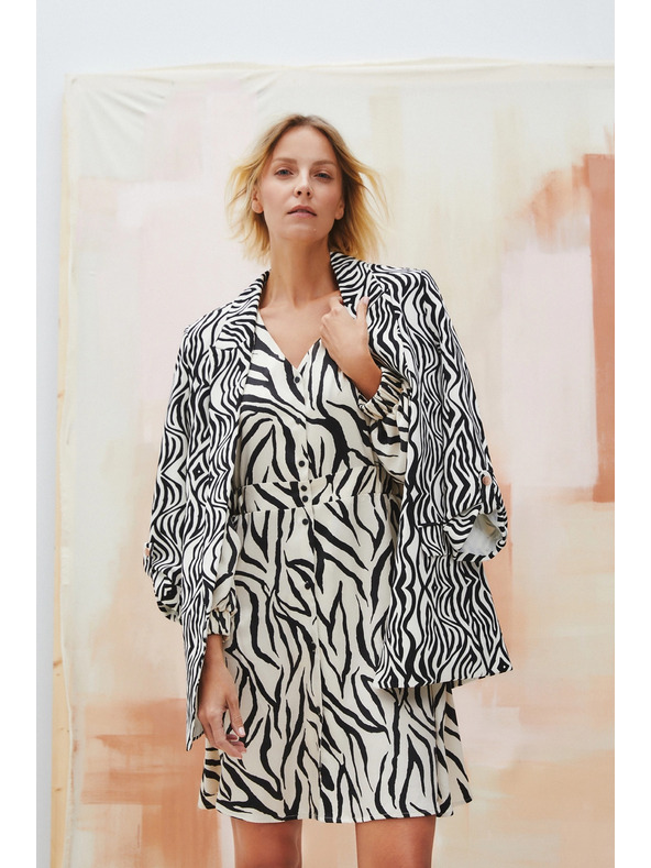 Moodo Vzorčast suknjič bež Moodo