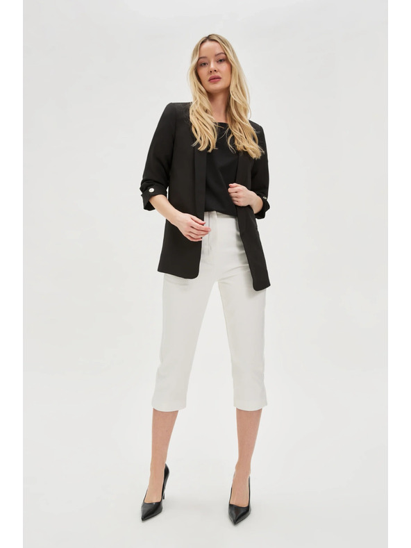 Moodo Suknjič z nagubanimi 3/4 rokavi črn Moodo