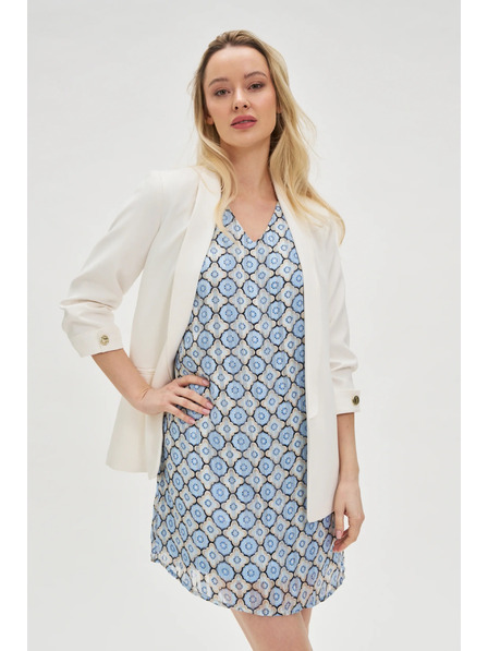 Moodo Suknjič z nagubanim rokavom bel Moodo