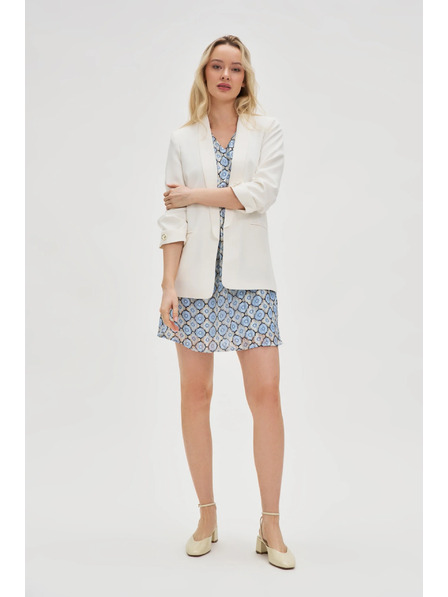 Moodo Suknjič z nagubanim rokavom bel Moodo