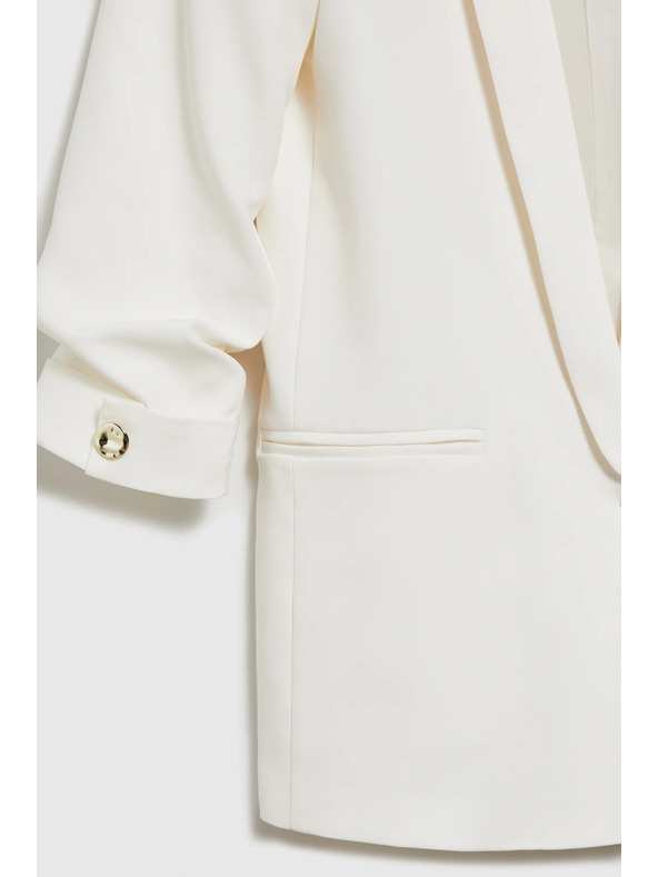 Moodo Suknjič z nagubanim rokavom bel Moodo