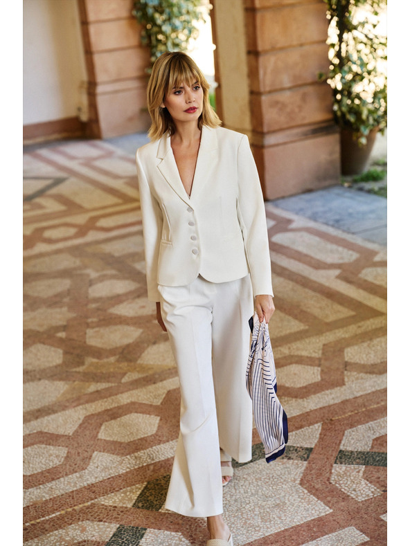 Moodo Kratek suknjič z gumbi bel Moodo