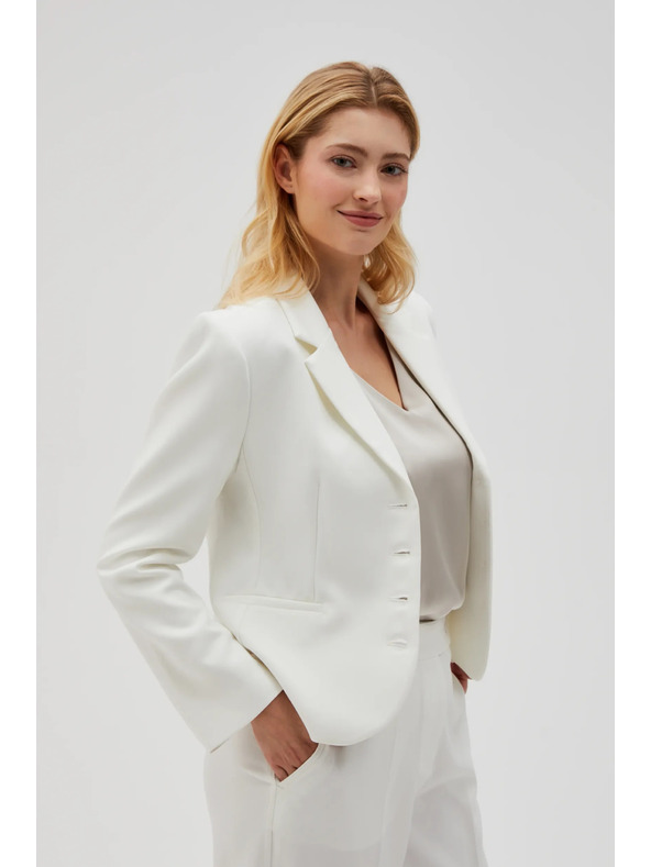 Moodo Kratek suknjič z gumbi bel Moodo