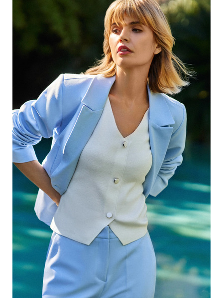 Moodo Kratek suknjič svetlo moder Moodo