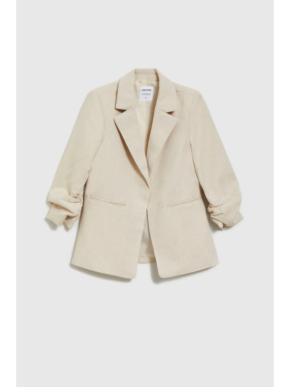 Moodo Suknjič z nagubanimi 3/4 rokavi bež Moodo