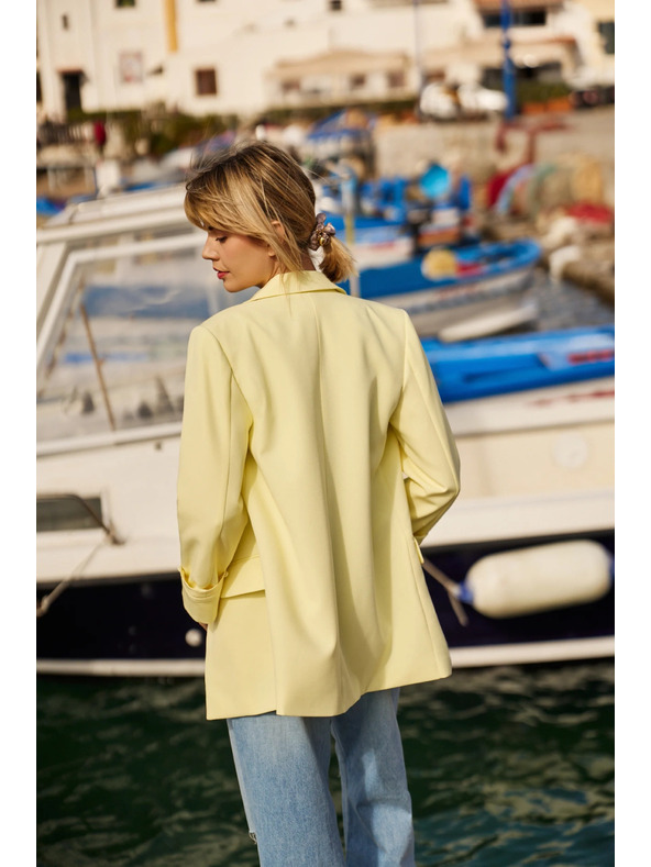 Moodo Suknjič z zavihrtanimi rokavi rumen Moodo