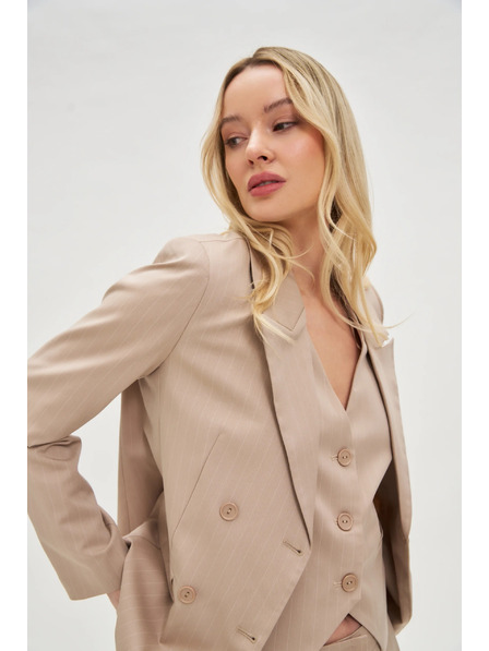 Moodo Dvovrsten suknjič progast bež Moodo