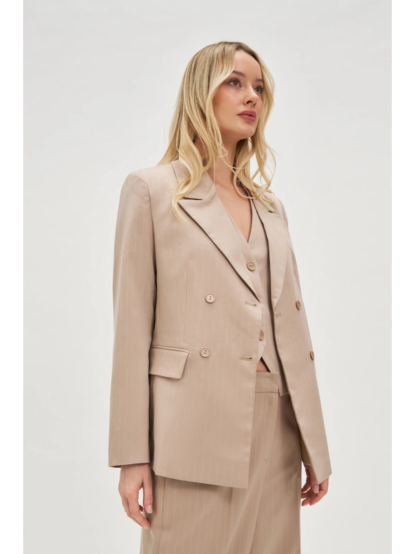 Moodo Dvovrsten suknjič progast bež Moodo