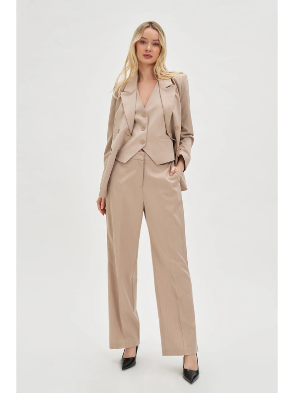 Moodo Dvovrsten suknjič progast bež Moodo