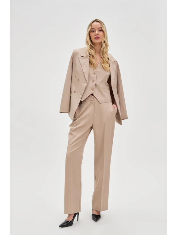 Moodo Dvovrsten suknjič progast bež Moodo