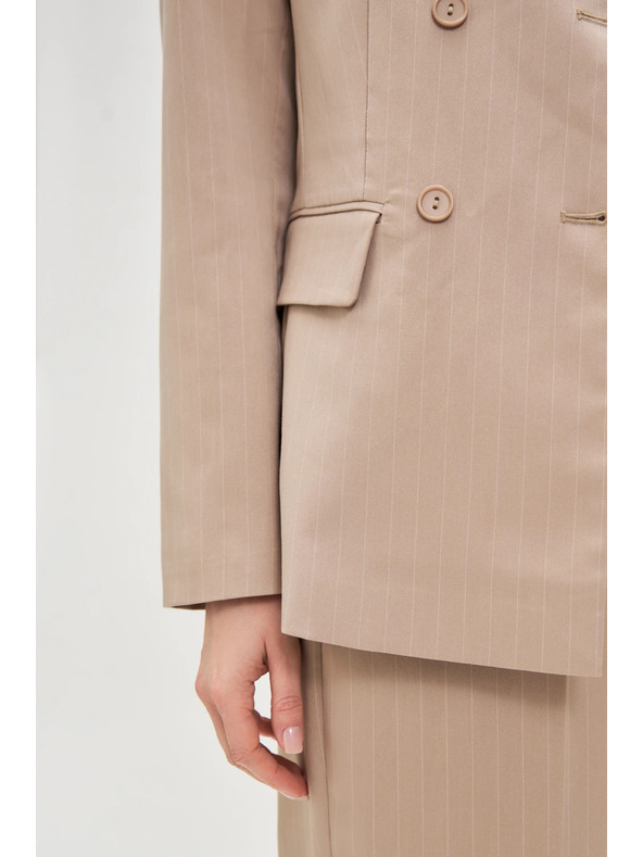 Moodo Dvovrsten suknjič progast bež Moodo