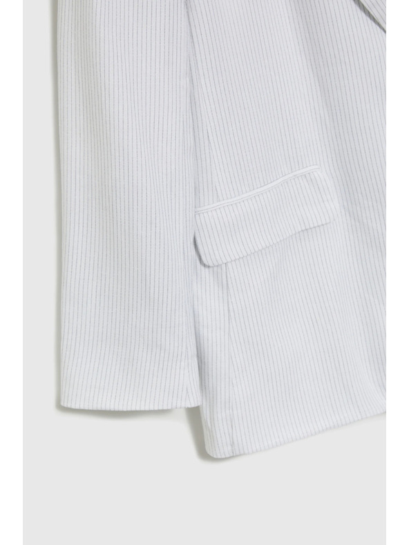 Moodo Viskozni suknjič s črtami bel Moodo