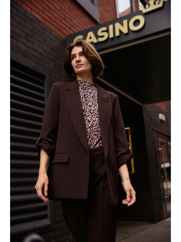 Moodo Suknjič s 3/4 rokavi rjav Moodo