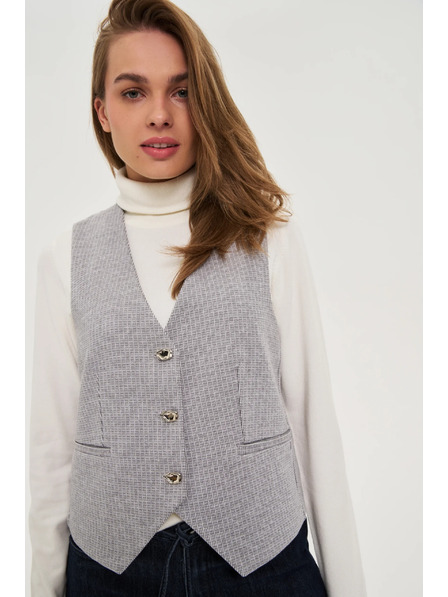 Moodo Telovnik z okrasnimi gumbi siv Moodo