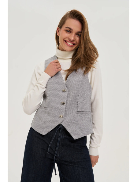 Moodo Telovnik z okrasnimi gumbi siv Moodo