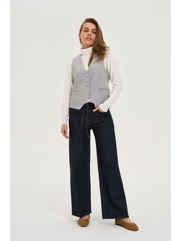 Moodo Telovnik z okrasnimi gumbi siv Moodo