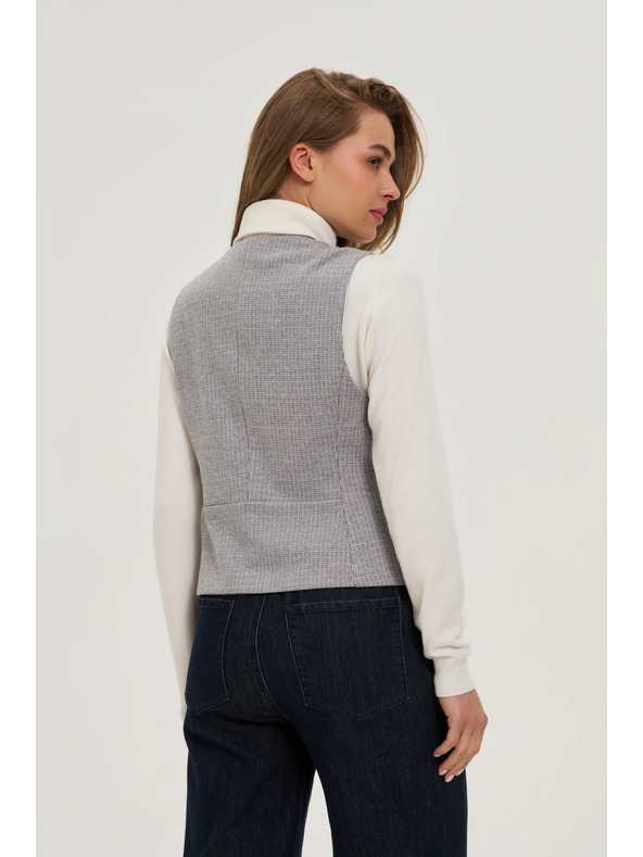 Moodo Telovnik z okrasnimi gumbi siv Moodo