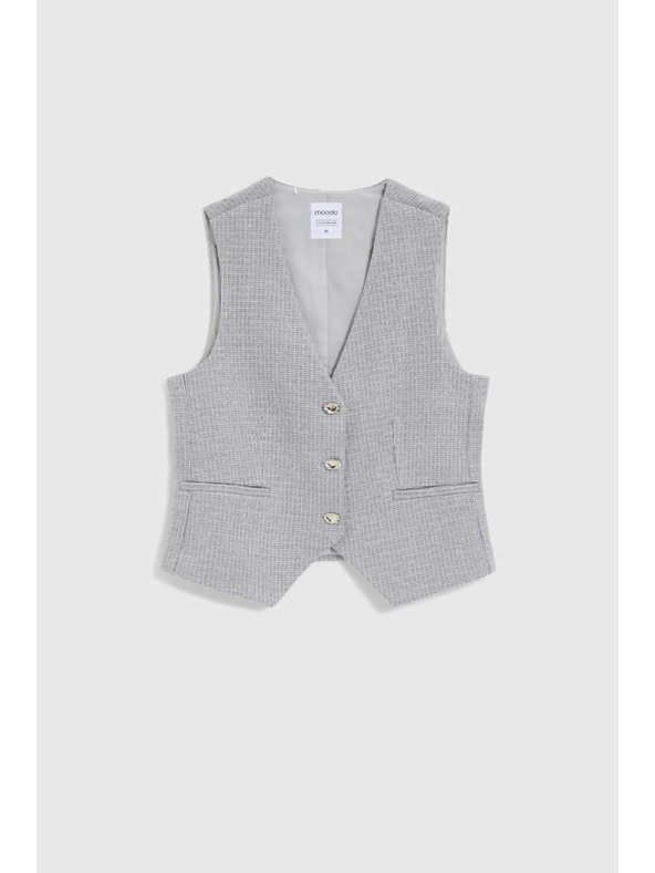 Moodo Telovnik z okrasnimi gumbi siv Moodo