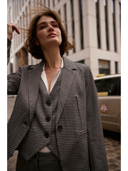 Moodo Enostranski blazer siv Moodo