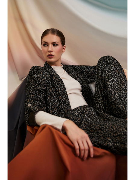 Moodo Suknjič z živalskim vzorcem črn Moodo