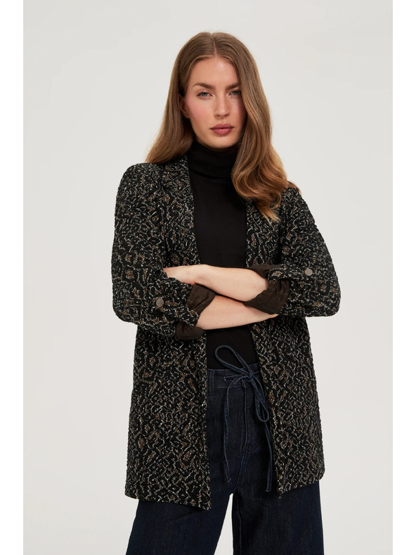 Moodo Suknjič z živalskim vzorcem črn Moodo