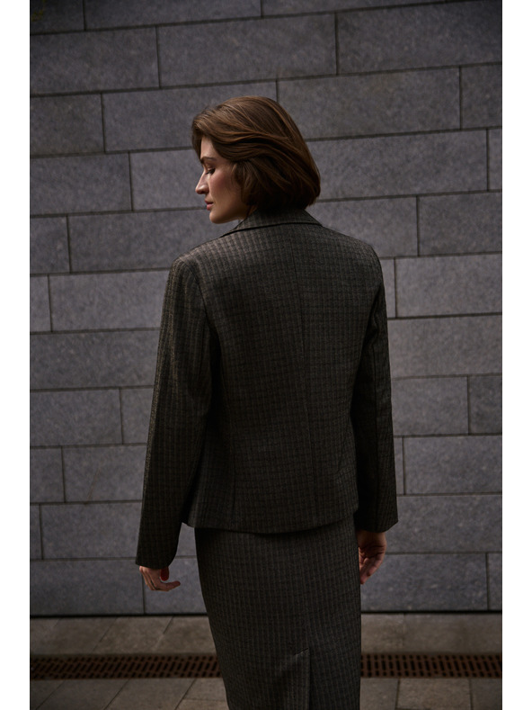 Moodo Enostranski blazer temno bež barve Moodo