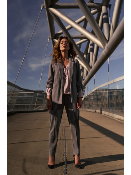 Moodo Suknjič z zavihani rokavi siv Moodo