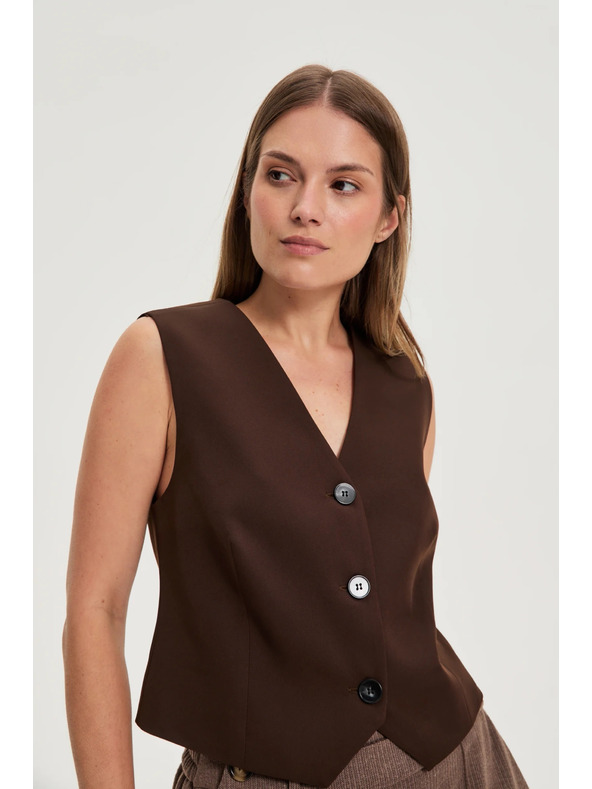 Moodo Eleganten rjav telovnik Moodo