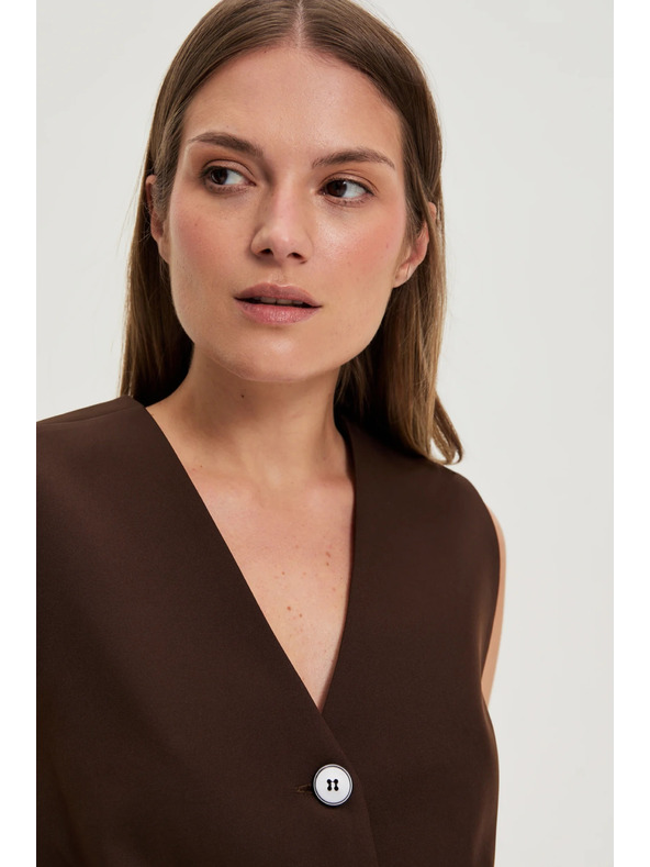 Moodo Eleganten rjav telovnik Moodo