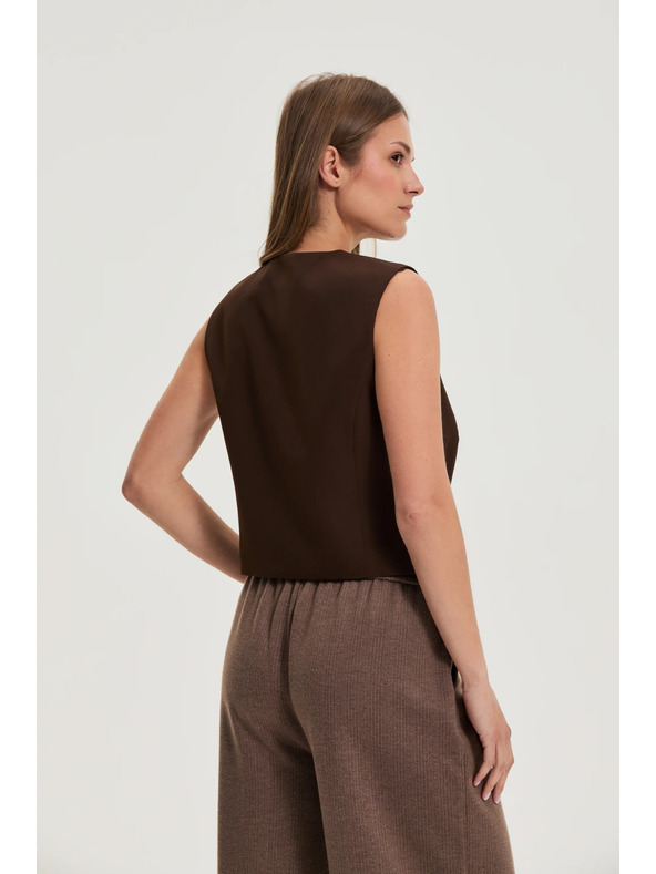 Moodo Eleganten rjav telovnik Moodo