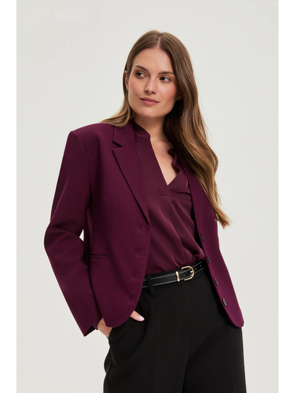 Moodo Kratek vinsko rdeč suknjič Moodo