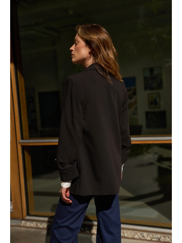 Moodo Gladek črn suknjič Moodo